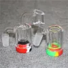 Hookah Glass Ash Catcher Bowls med manlig 14mm Joint Bubbler Ashcatcher Bong Ashcatchers Silicone Wax Container LL