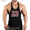Men's Tank Tops 2022 Cotton Gym Tank Tops Men Sleeveless Tanktops For Boys Bodybuilding Clothing Undershirt Fitness Stringer Running VestL240124