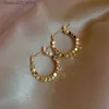 Серьги-гвоздики с круглым кольцом для женщин из нержавеющей стали, золотые массивные металлические серьги 2022, трендовые ювелирные изделия для вечеринок, подарок для пары brinco Q240125