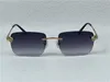 Design solglasögon mode män liten fyrkantig ram metall djur kantfria glasögon moderna vintage glasögon toppkvalitet med fall uv 400 lins 0148