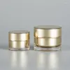 Opslagflessen 30 stuks 5g 10g lege reismini gouden handcrème pot pot oogschaduw make-up gezicht container hervulbare cosmetische verpakking