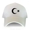 Ball Caps Turkey Turkiye Turkish Islamska muzułmańska flaga Crest Baseball Cap Men Cotton Hat Kobiet unisex szczyt