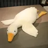 50-190 cm Big White Goose Plush Toy Giant Duck Doll mjuk fylld Animal Goose Sleeping Pillow Soff Cushion Födelsedagspresent till barn 240123