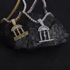 Textured Chic Style Hip Hop 14k Gold Plated Religion Zircon Copper Pendants and Necklaces 240125