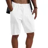 Men's Polos 2024 Young Solid Color Cotton Linen Shorts Loose Summer Outdoor Casual Pants