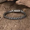 Link pulseiras masculino coreano vintage pulseira de aço inoxidável masculino fivela magnética punk pulseira para menino namorado moda mão corrente jóias