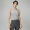 Regatas Ebb To Street com sutiã acolchoado Lu-03 Racerback com nervuras Yoga Colete Esportes Femininos Camisa Curta Ginásio Coágulo 52