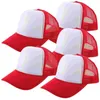 Бейсбольные кепки, 5 шт., сублимированная бейсболка, персонализированные летние шапки «сделай сам», пустая сетка, губка, теплопередача, сублимация