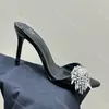 Giuseppe SABRY Сандалии Дизайнерская женская обувь Хрустальный цветок на босоножках Лакированная кожа Туфли на шпильке с открытым носком 90 мм Туфли на высоком каблуке Вечер 35-42 с коробкой 10А