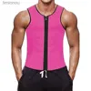 Men's Tank Tops Men Waist Trainer Vest for Weight Loss Neoprene Fitness Corset Body Shaper Zip Sauna Tank Top Workout Shirt Sauna Suit S-5XLL240124