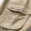 Men's Shorts 2024 Pantalones cortos militares holgados con múltiples bolsillos para hombre de verano, pantalones cortos tácticos de algodón caqui para hombre, pantalones cortos 30-38 sin cinturón J240124