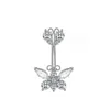 Navelklockknapp ringer ny fjäril CZ Belly -knappring Kvinnor Fashion Glitter Belly Ring Smycken Hjärt Navel Piercing Barbell Crystal Pircing Ombligo YQ240125