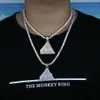 Joyería de Hip Hop para hombre, colgante de pirámide personalizado helado, colgante con inicial de diamante de moissanita Vvs de Plata de Ley 925