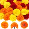 Decorative Flowers Artificial Marigold With Stem For DIY Wreath Garland Craft Wedding Birthday Diwali Halloween Thanksgiving Home Decor