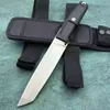 Ny T4000s Survival Straight Knife N690 titanbeläggning Tanto Blade Full Tang Gummiplasthandtag Fixade bladknivar med nylonhölje