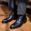 2023 Summer Men Boots Genuine Leather Autumn Brand New Style Ankle Brogues Business Work Dress Shoes for Male