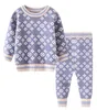 Jongen Designer kledingset met lange mouwen babybrei top broek 2 stuks sportpak kinderkleding set newborn4167274