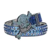 Riemen Dames Jeans Strass Grote Maat Riem Herenriem Westerse denim Glanzende klinknagel Design Leer HipHop Punk Rock Y2K-stijl riem