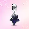 ALLIAGE CELESTIAL THOSTING COEUR DOUBLE CHARM pour un moment Bracelet Sier plaqué Perles en métal clip Galaxy Star Murano Sangle