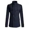 Mäns jackor Vintage Men's Winter Warm Trench Coats Double Breasted Stand Collar Jackets Coats Overcoat Outwear Windbreaker Tops For Man J240125