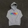 Designer-Kleidung Herren-Sweatshirts Hoodie Trapstar Rainbow Towel bestickter Plüschpullover Herbst/Winter-Student mit Kapuze, lockerer Pullover T 174