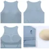 Lu Align Mulheres FLAME Crop Tank Top Sutiã de gola alta Sport Top com sutiã embutido Racerback Workout Tanks para corrida Yoga Lu Lemon LL 2024