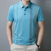 Polo da uomo Streetwear Moda Uomo Polo a righe Estate Abbigliamento maschile T-shirt basic Business Casual Manica corta Versatile Top larghi