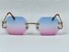 선글라스 새로운 레트로 피카딜리 불규칙한 크리스탈 컷 렌즈 안경 0118 프레임리스 패션 아방가르드 디자인 UV400 밝은 색 장식 안경