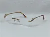 Lunettes de soleil nouveau rétro Piccadilly verres en cristal irréguliers lunettes 02818 pattes d'animaux sans cadre mode design avant-gardiste uv400 lunettes décoratives de couleur claire