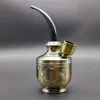 5.3 인치 워터 필터 파이프 휴대용 미니 물 담뱃대 Shisha 금속 금 흡연 파이프 선물 봉