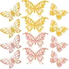 Kwiaty dekoracyjne 48 szt. Dziecięcy dekoracje pokoju 3D motyle ścienne Małe naklejki dekoracje sypialnia motyl kwiatowy