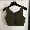 Metal Badge Vest Tops Cropped Tank Womens Yoga Sports Bras Briefs Underwear Sets Summer Casual T Shirts Tees