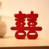 2PCS VASE CREATION VASE ORNAMENTS CHISONE WEDDING SUPPLIES DECOR 3D RED XI/FLOWER SHAPEフェルトハンディクラフトレトロな花瓶ホームパーティールームのレイアウト