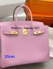 borsa tote di lusso da 35 cm borse da donna 10a borsa di design di qualità a specchio borse togo vitellopelle 24k hardware rosa chiaro etoupBorse da donna personalizzate con scatola arancione