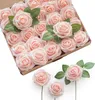 Finto verde floreale fiori artificiali 25 pezzi colori schiuma rose finte con steli per bouquet da sposa fai da te addio al nubilato decorazioni floreali per la casa YQ240125