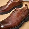 Real Mens Casual Business Quality Reteo hecho a mano cuero genuino 2023 verde Oxfords zapatos formales sociales hombre