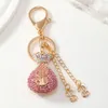 Car keys with artificial diamonds fashion bag style keychain pendant crystal creative charm car key pendant