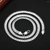 Chaînes 20-60cm 925 Sterling Silver Design 6mm Fine Collier Chaîne Pour Femme Hommes Mode Mariage Bijoux de Fiançailles