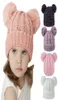 Bebê meninas gorros pom pom bola de lã chapéus crochê inverno quente malha bonés casual chapelaria ao ar livre bonito da criança crianças crânio chapéus 1286736