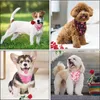 Vêtements de chien 20x écharpe rose pour décoration de cou d'animal de compagnie Saint-Valentin motif de coeur serviette foulard bavoirs goutte