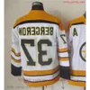 Movie CCM Vintage Ice Hockey 77 Ray Bourque Jerseys Stitched 37 Patrice Bergeron Jersey Black White 75Th Yellow Men Re 95