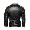 Chaquetas para hombres Chaqueta de cuero de moda para hombres Hombres Otoño Motocicleta Chaqueta de lana delgada Abrigo Hombres Primavera Al aire libre Casual Motorista PU Chaqueta de cuero J240125