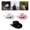 Boinas de chapéu de cowboy casual PO Props Big Brim Solshade Cosplay Sun Hats Dress Dress Fantaspume para adultos pescando camping viagens de caminhada