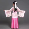 Сценическая одежда Hanfu, детский китайский костюм 2024, детские платья с цветочным узором для девочек, традиционное женское платье феи для танцев для взрослых