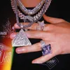 Joyería de Hip Hop para hombre, colgante de pirámide personalizado helado, colgante con inicial de diamante de moissanita Vvs de Plata de Ley 925
