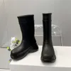 Luxurys designers kvinnor män regn stövlar Paris England stil vattentät gummi vatten eains skor fotled brun grön ljusrosa svart lång