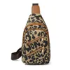 Marsupi Borse moda classica Fodera in poliestere con doppia cerniera personalizzata Borsa a tracolla a tracolla singola con stampa leopardata