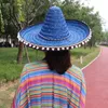 Basker 1pc mexikansk hatt kreativ modefärg sombrero hattar dekorativa halm huvudbonad festdräkt tillbehör pografi rekvisita