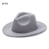 Bérets Mode Femmes Hommes Large Bord Robe De Laine Danse Party Jazz Cap Fedora Chapeau Panama Cowboy