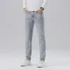 Herren Jeans Herbst High-End-Waschung Vintage Mode Marke Grau Stretch Slim Lange Hosen für Männer